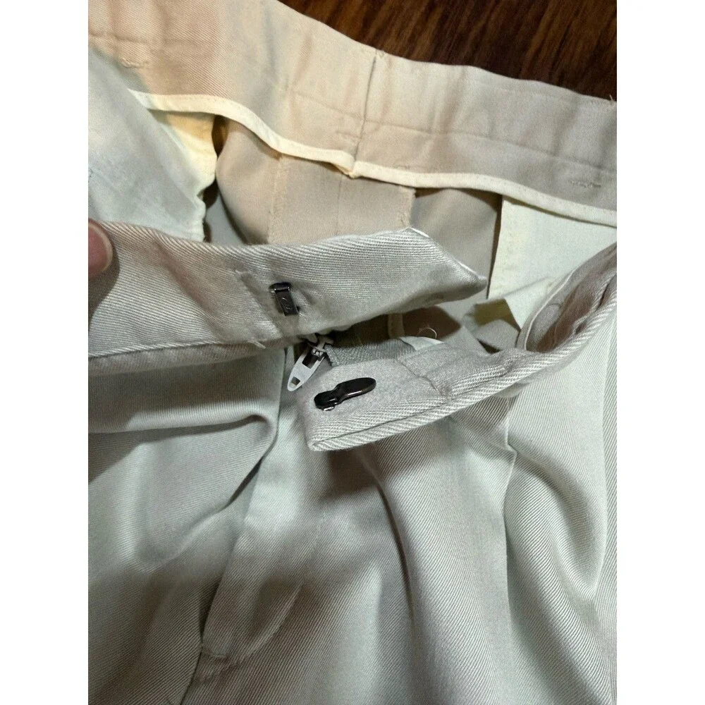 LL Bean Men’s Pants 38 X 32 Khaki Pleated Front Made In USA
